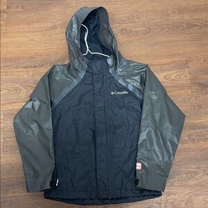 Columbia Black and Dark Green Hooded Jacket